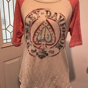 Harley-Davidson Pink and Cream Raglan Tee
